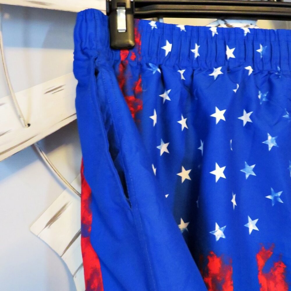 NWOT Cozople Patriotic 4th Of July Swim Trunks Size Large Compression Liner - Picture 4 of 8